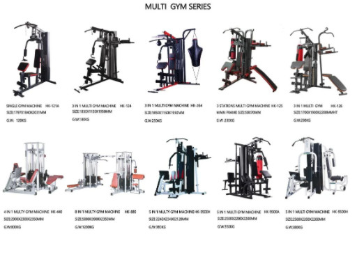 Mesin Multi Gym 1200kg Baja 8 Stasiun 3800 * 3900 * 2350mm